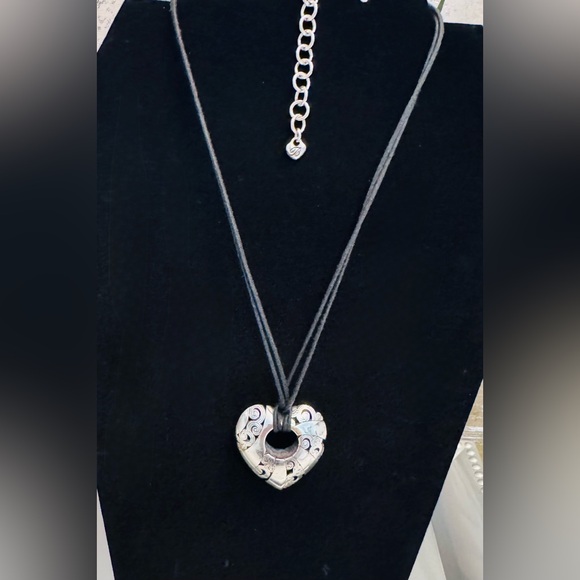 Brighton Kismet Heart Pendant Necklace with Black Cord - Picture 3 of 4